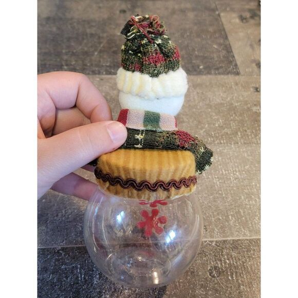Plush Snowman mini container Xmas decor - Picture 5 of 5